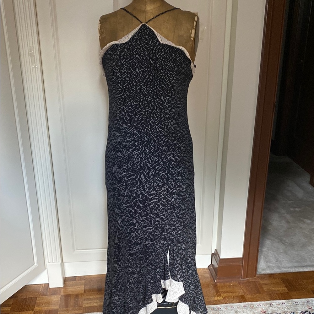 Elegant Black and White Backless Dress